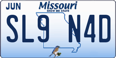 MO license plate SL9N4D