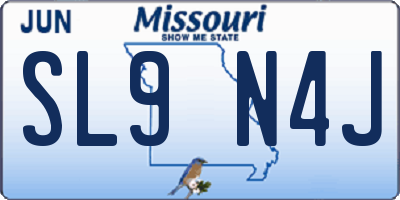 MO license plate SL9N4J