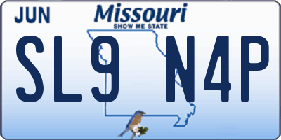 MO license plate SL9N4P