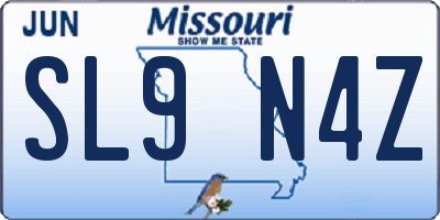 MO license plate SL9N4Z
