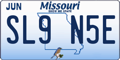 MO license plate SL9N5E