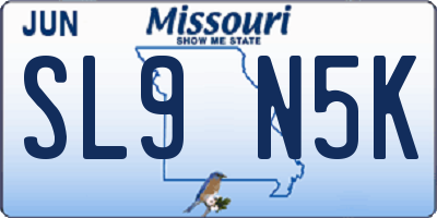 MO license plate SL9N5K
