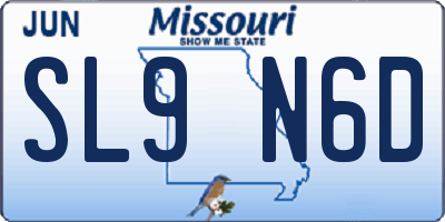 MO license plate SL9N6D