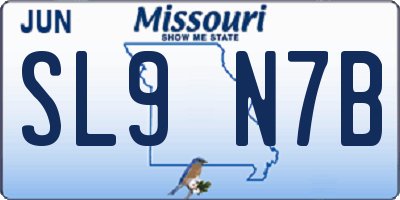 MO license plate SL9N7B