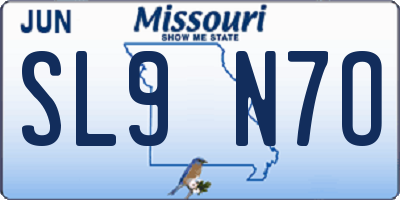 MO license plate SL9N7O