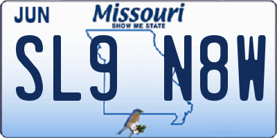 MO license plate SL9N8W