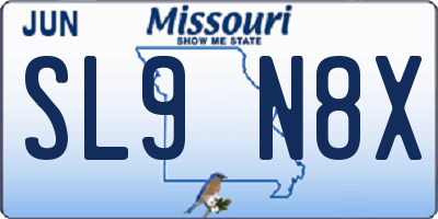 MO license plate SL9N8X