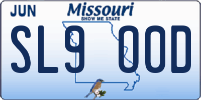 MO license plate SL9O0D