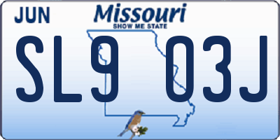 MO license plate SL9O3J