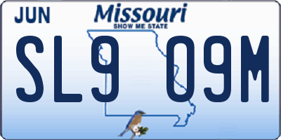 MO license plate SL9O9M