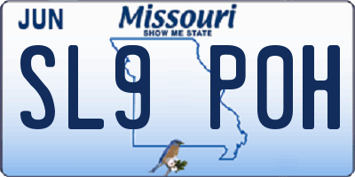 MO license plate SL9P0H