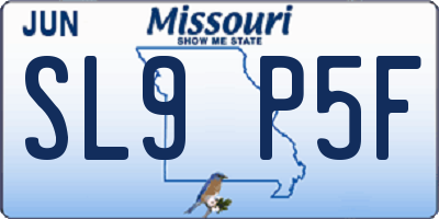MO license plate SL9P5F
