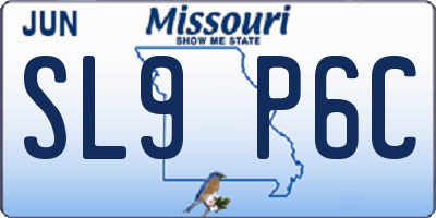 MO license plate SL9P6C