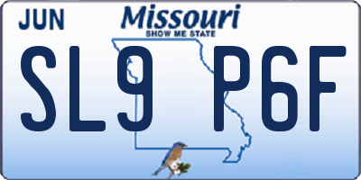 MO license plate SL9P6F