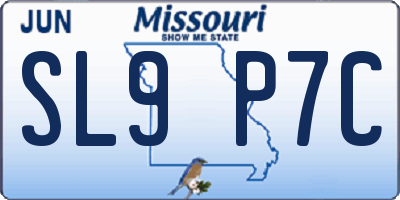 MO license plate SL9P7C