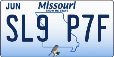 MO license plate SL9P7F