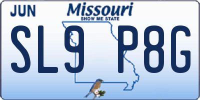 MO license plate SL9P8G