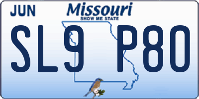 MO license plate SL9P8O