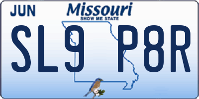 MO license plate SL9P8R