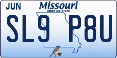 MO license plate SL9P8U