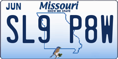 MO license plate SL9P8W