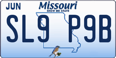 MO license plate SL9P9B
