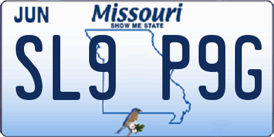 MO license plate SL9P9G