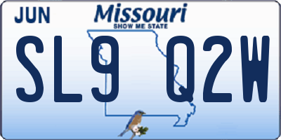 MO license plate SL9Q2W