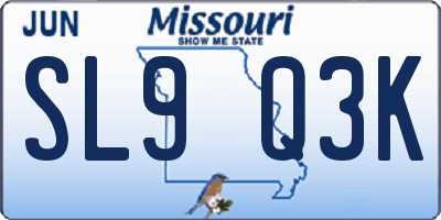 MO license plate SL9Q3K