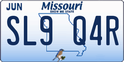 MO license plate SL9Q4R