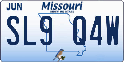 MO license plate SL9Q4W