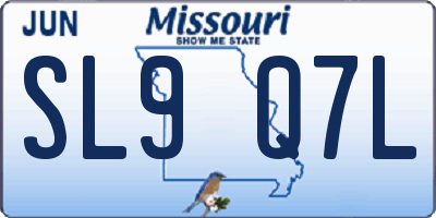 MO license plate SL9Q7L