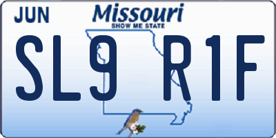 MO license plate SL9R1F
