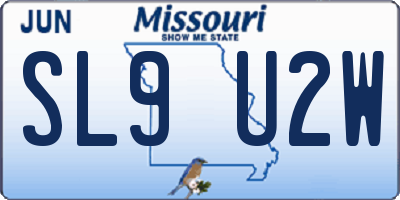 MO license plate SL9U2W