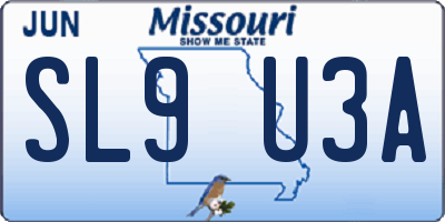 MO license plate SL9U3A