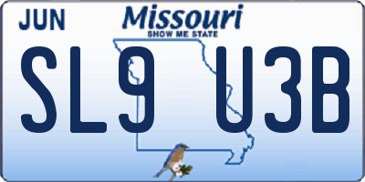 MO license plate SL9U3B