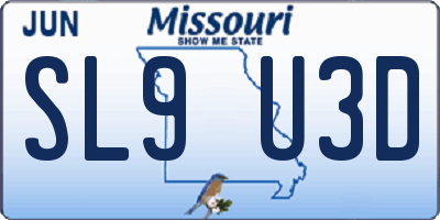 MO license plate SL9U3D
