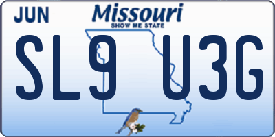 MO license plate SL9U3G