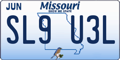 MO license plate SL9U3L