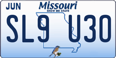 MO license plate SL9U3O