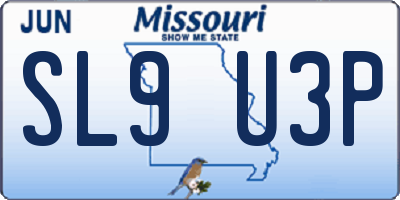 MO license plate SL9U3P