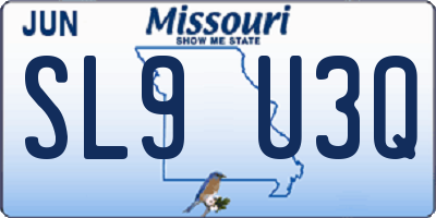 MO license plate SL9U3Q