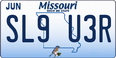 MO license plate SL9U3R