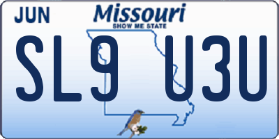 MO license plate SL9U3U