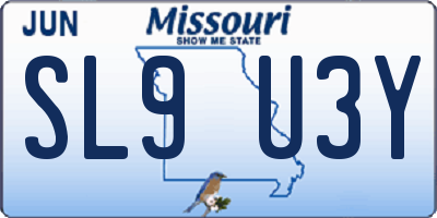 MO license plate SL9U3Y
