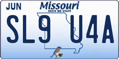 MO license plate SL9U4A