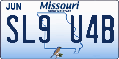 MO license plate SL9U4B