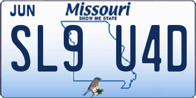 MO license plate SL9U4D