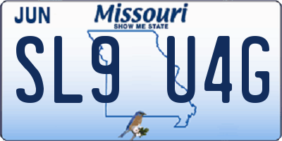 MO license plate SL9U4G