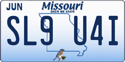 MO license plate SL9U4I